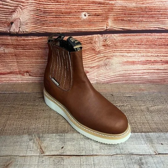 Mens LEATHER Light Weight Ankle Half CHELSEA  Work Boot Round Toe BOTIN TRABAJO - Picture 5 of 8